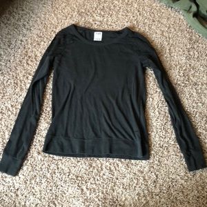 PINK long sleeve with lace on shoulders